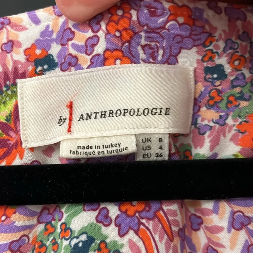 RARE! Anthropologie Analise midi length fairy hem birds of paradise dress, 4 - Picture 10 of 11